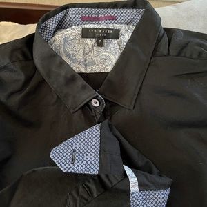 Mens Ted Baker London Black Button Down Shirt, XXL/7